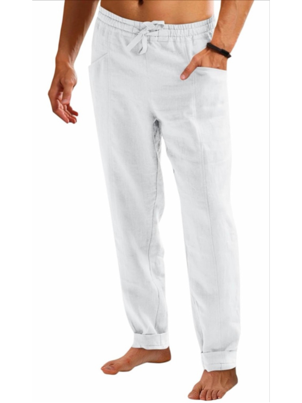 NEW Mens Casual Pants Elastic Waist Drawstring Cotton Resort 2X